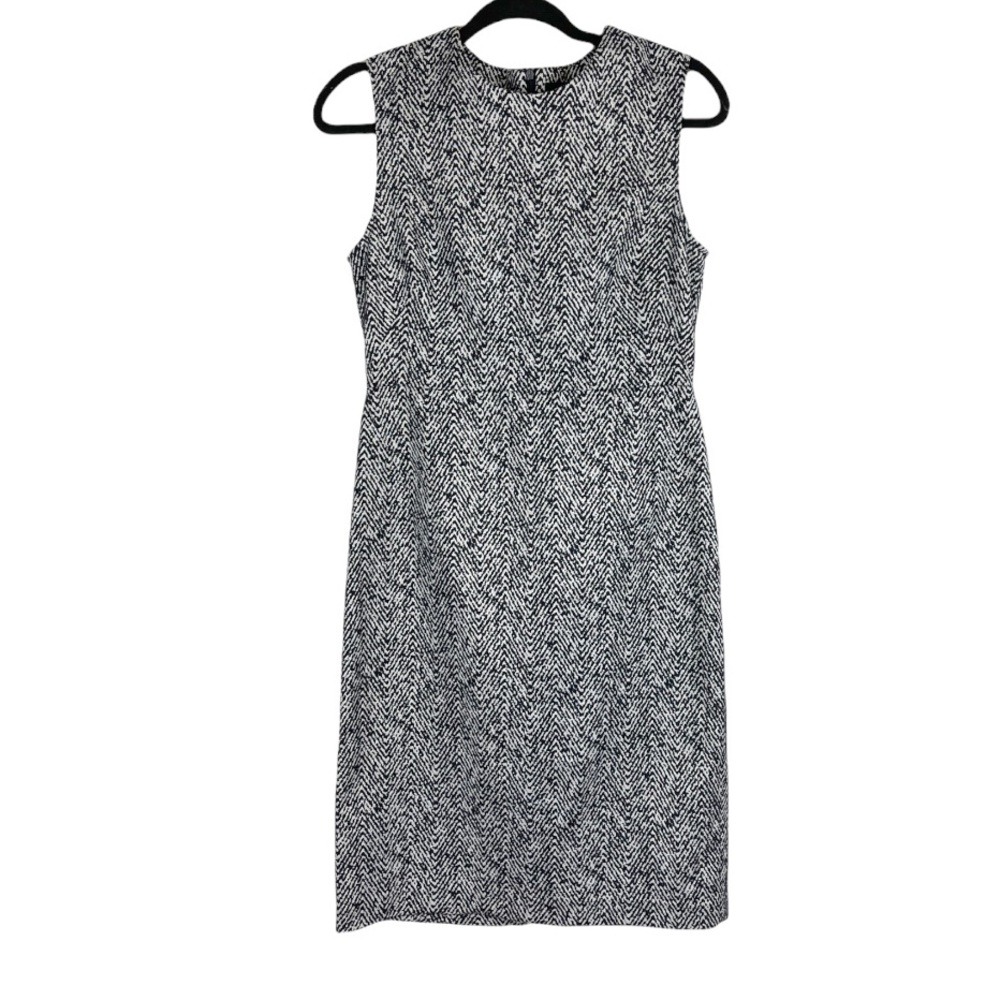 Jarbo Jennifer Herringbone Print Sleeveless Sheath Career Dress Size 36